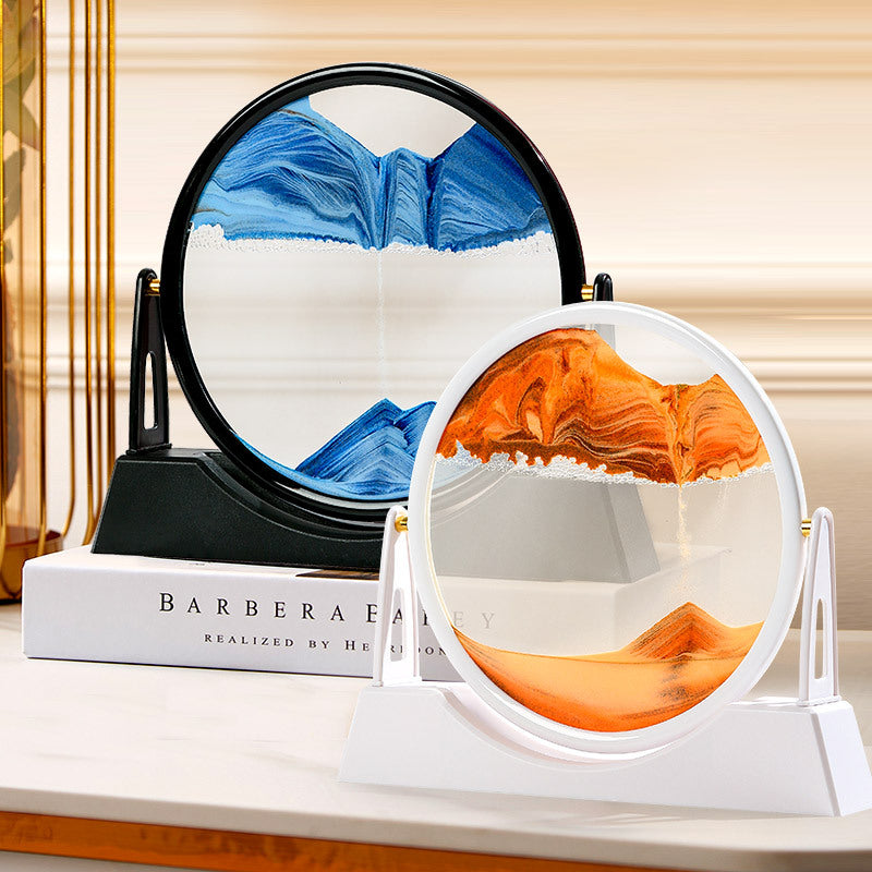 Sablier 3D Avec Support pour la décoration de la maison, sable de mer profonde, art créatif, décoration de bureau, décoration de chambre, cadeau تنزوت