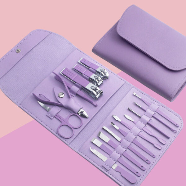 Kit coupe-ongles professionnel 16en1 en acier inoxydable – طقم العناية بالأظافر تنزوت