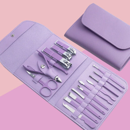 Kit coupe-ongles professionnel 16en1 en acier inoxydable – طقم العناية بالأظافر تنزوت