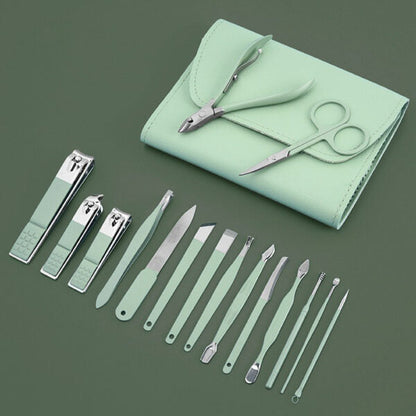 Kit coupe-ongles professionnel 16en1 en acier inoxydable – طقم العناية بالأظافر تنزوت