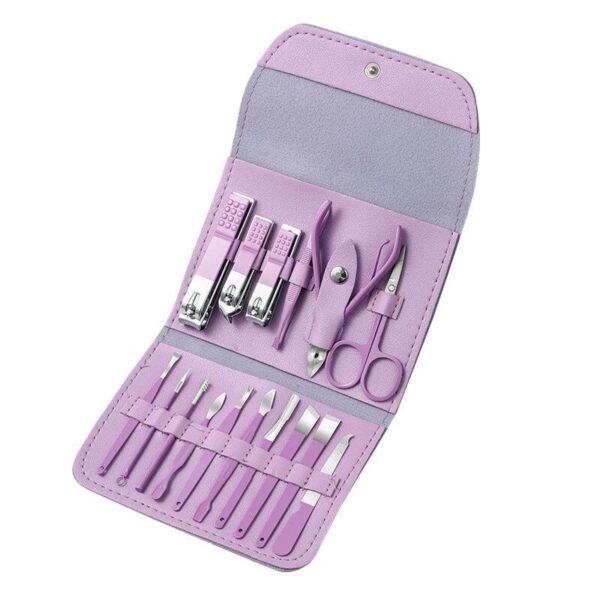 Kit coupe-ongles professionnel 16en1 en acier inoxydable – طقم العناية بالأظافر تنزوت