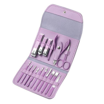 Kit coupe-ongles professionnel 16en1 en acier inoxydable – طقم العناية بالأظافر تنزوت