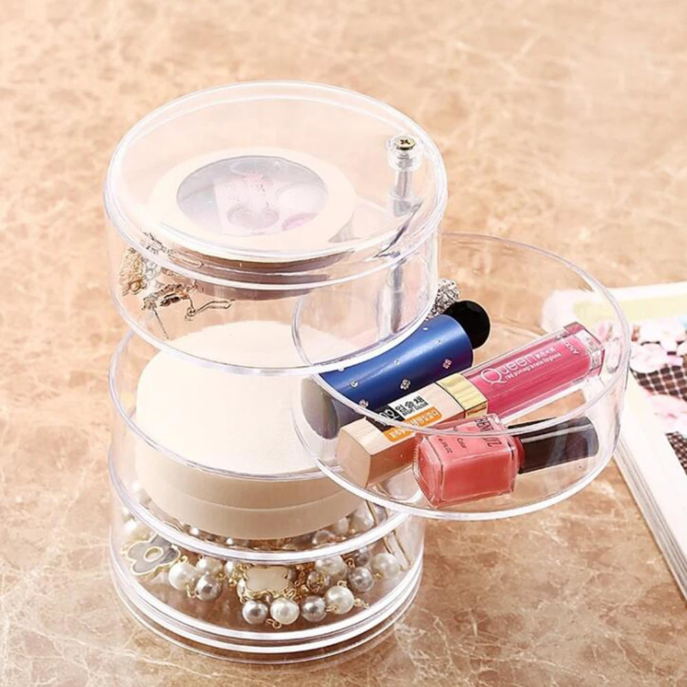 Organisateur de maquillage rotatif à 360 degrés en cristal acrylique تنزوت