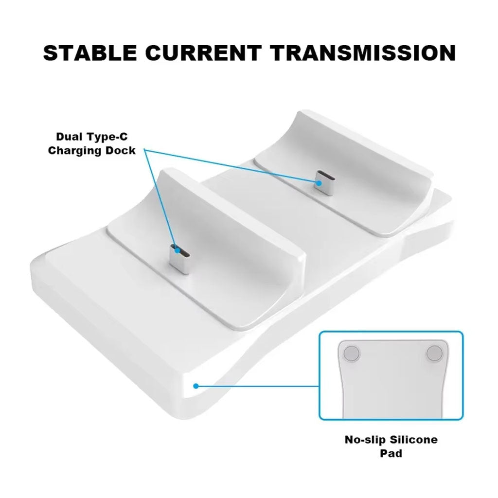 Station de charge sans fil Type C Double Chargeur pour Manette PS5 – شاحن يد التحكم تنزوت