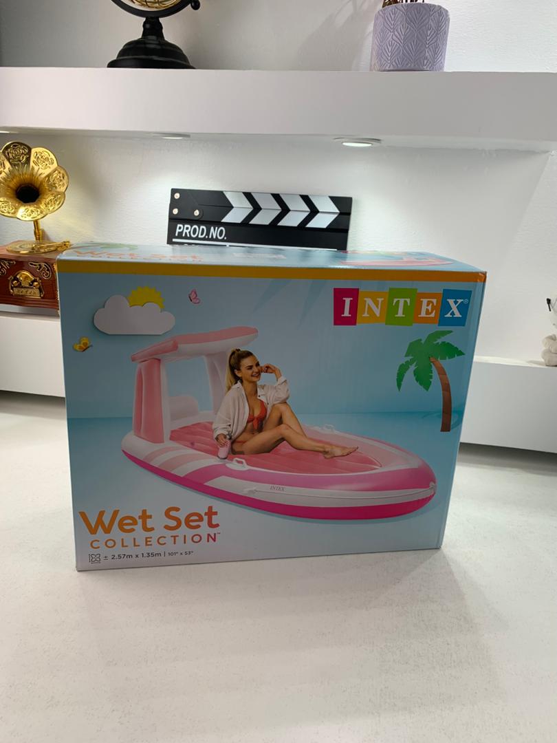 Matelas Gonflable Pink Paradise avec Toit et Porte-Gobelet Intex 57804EU – فرشة هوائية حجم كبير تنزوت