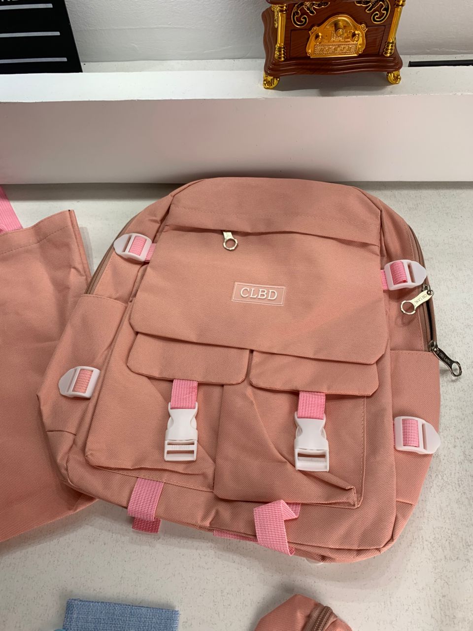 Ensemble de sacs d’école Kawai pour adolescents 5Pcs CLBD V2 Rose – محفظة 5 قطع كاواي وردي تنزوت