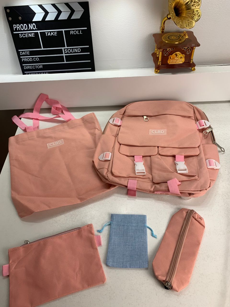Ensemble de sacs d’école Kawai pour adolescents 5Pcs CLBD V2 Rose – محفظة 5 قطع كاواي وردي تنزوت