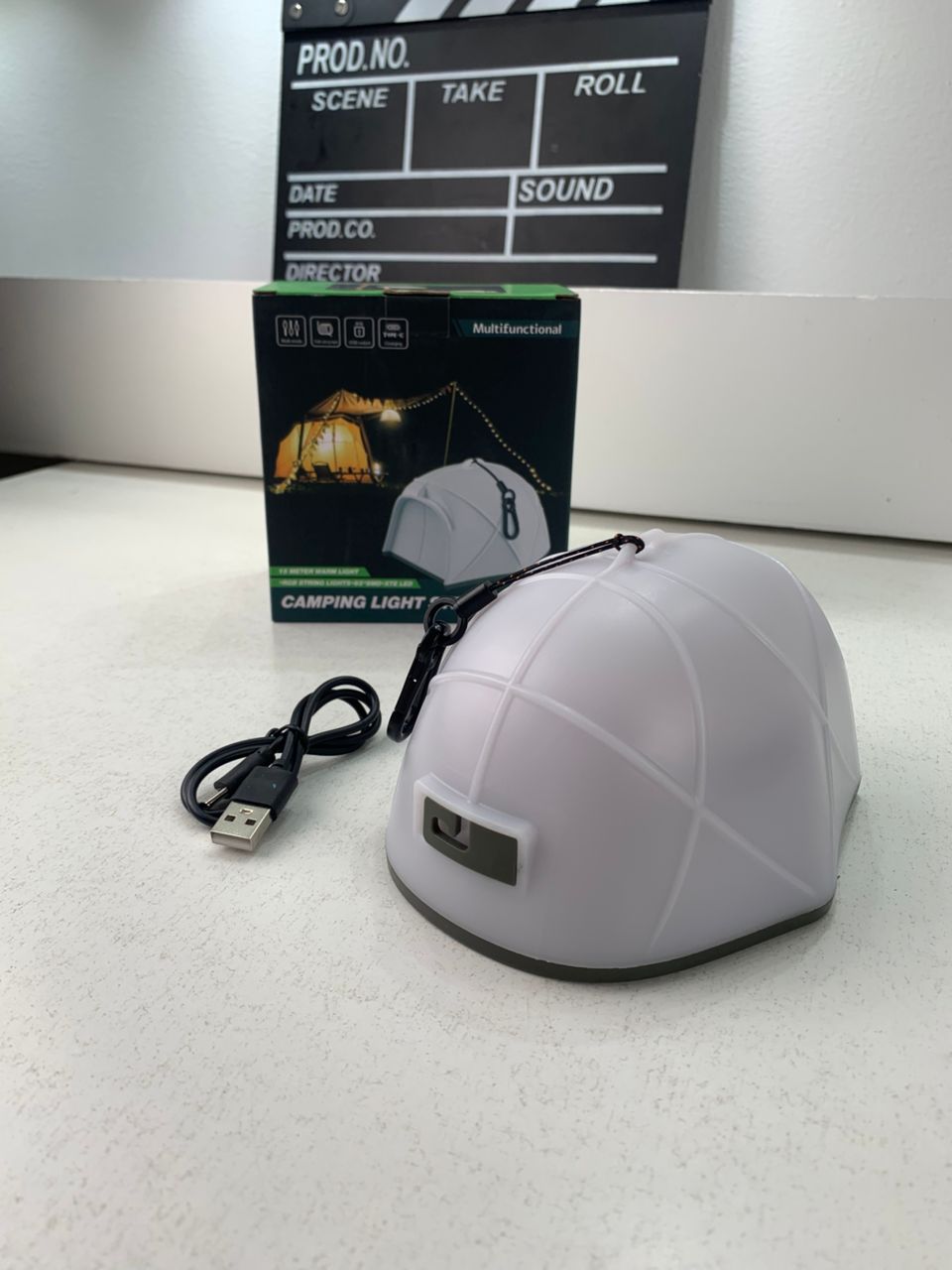 Guirlande lumineuse LED en forme de tente portable rechargeable pour camping – مصباح تخييم على شكل خيمة تنزوت