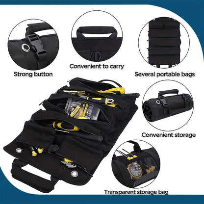 Sac à outils avec 5 poches de Grand Capacité pour Bricolage - حقيبة الأدوات المهنية تنزوت