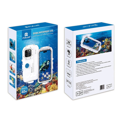 Étui de plongée étanche PULUZ 40m pour iPhone 16/15/14/13/12/11 Pro Max - حافظة هاتف إحترافية تحت الماء تنزوت