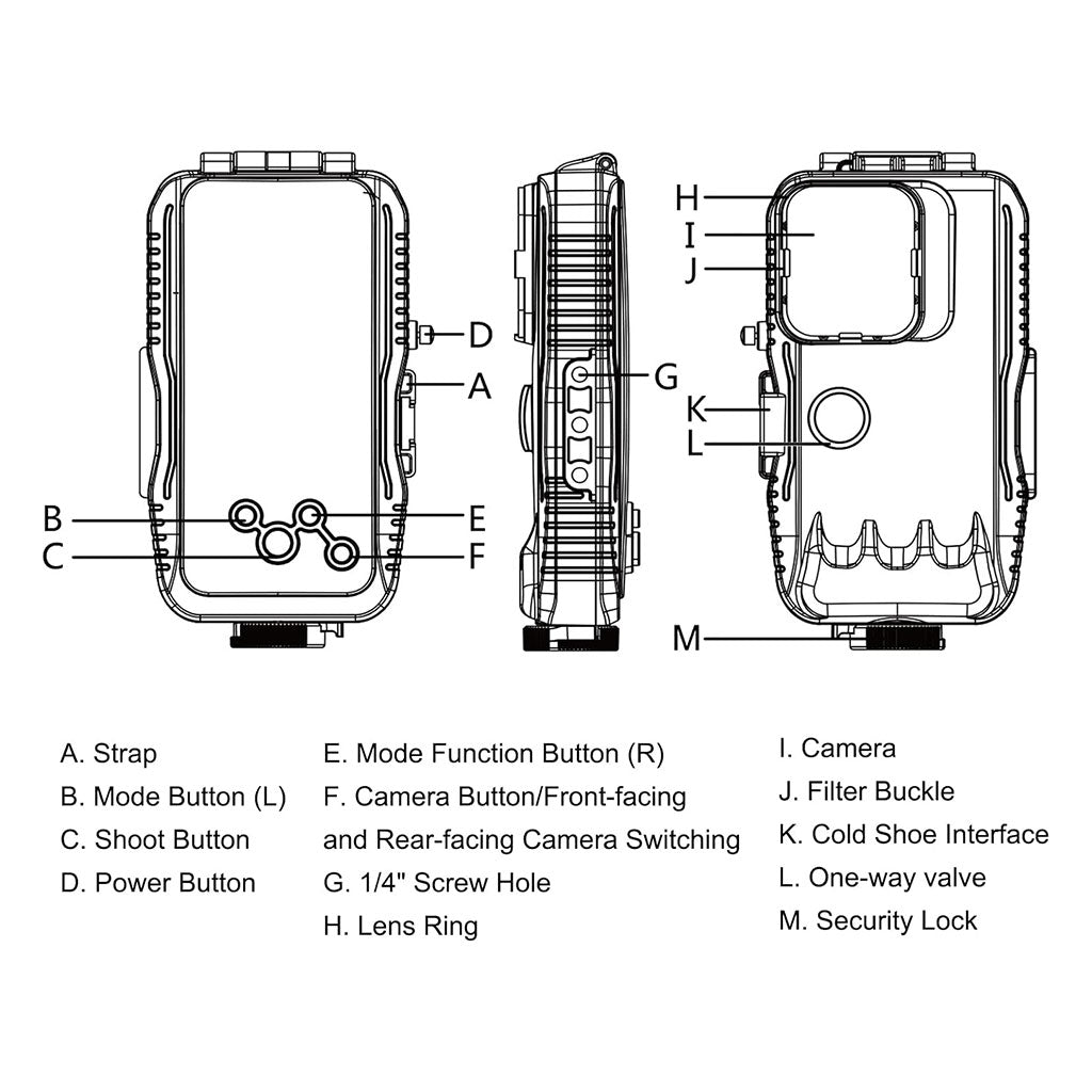 Étui de plongée étanche PULUZ 40m pour iPhone 16/15/14/13/12/11 Pro Max - حافظة هاتف إحترافية تحت الماء تنزوت