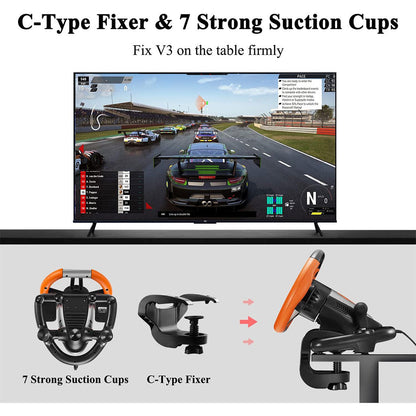 PXN V3 Pro Volant de Course à 180° avec Pédales et Retour de Vibration تنزوت
