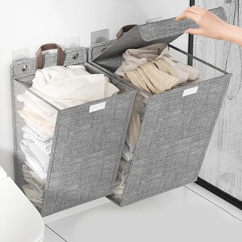 Panier à linge mural pliable pour vêtements sales, rangement pour linge, grande capacité تنزوت