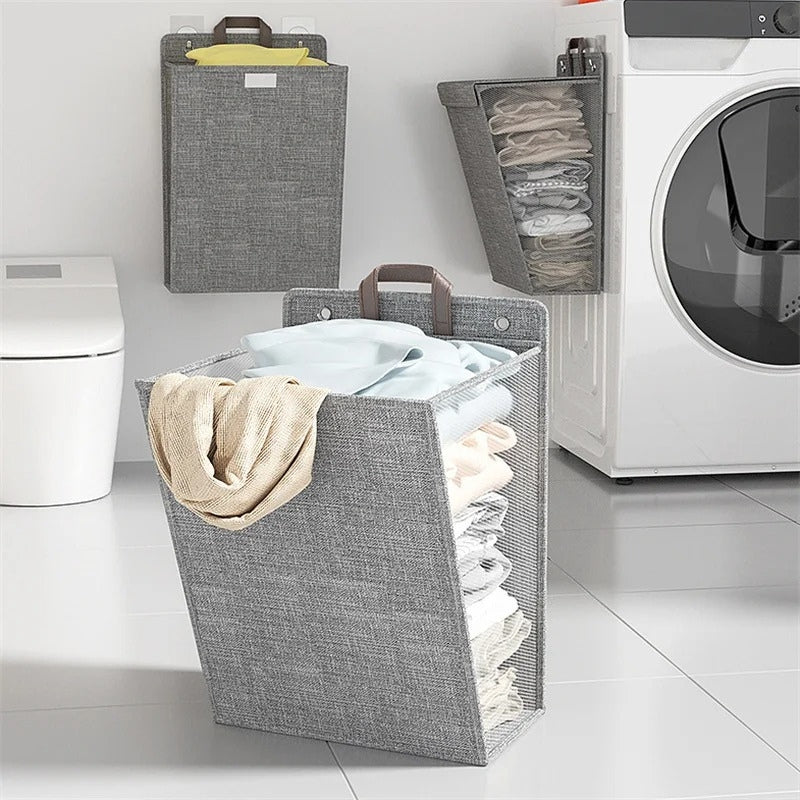 Panier à linge mural pliable pour vêtements sales, rangement pour linge, grande capacité تنزوت