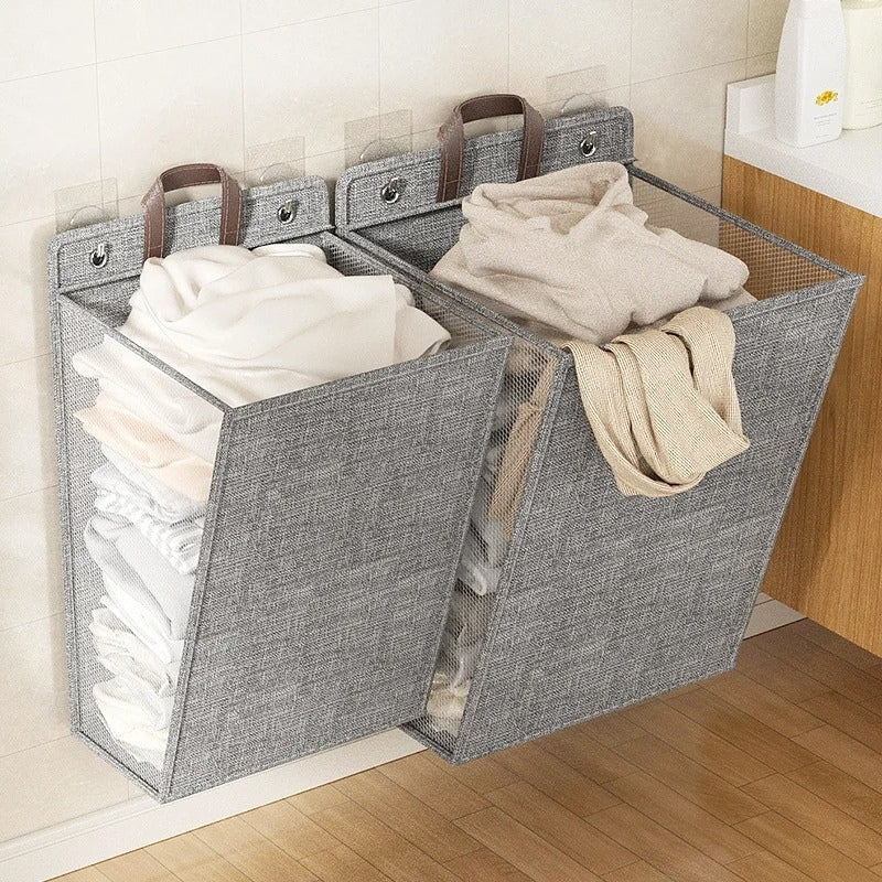 Panier à linge mural pliable pour vêtements sales, rangement pour linge, grande capacité تنزوت