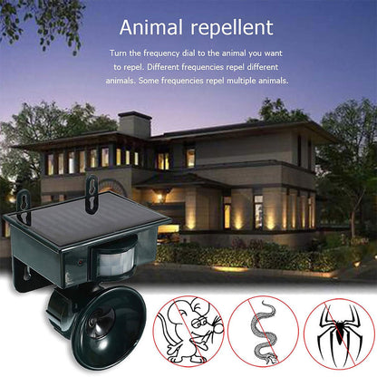 Répulsif solaire sonique pour animaux et oiseaux avec détecteur de mouvement – جهاز طارد للحيونات والطيور تنزوت