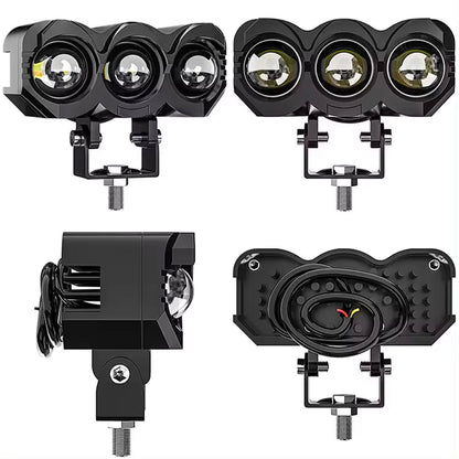 Projecteur Universel LED à 3 lentilles Pour Vélo et Moto - تنزوت