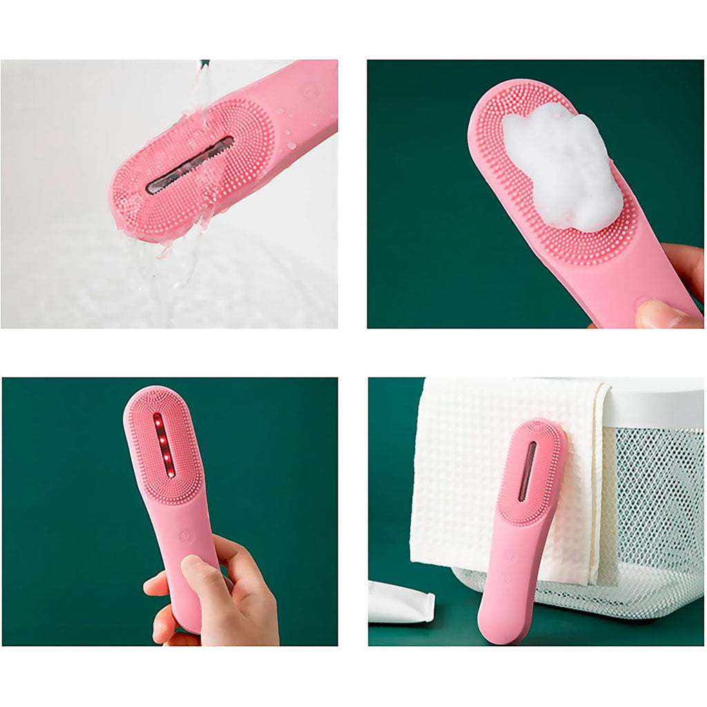Appareil de Soin du Visage en Silicone nettoie les pores et les points noirs – فرشاة تنظيف الوجه بخاصية الإهتزاز تنزوت
