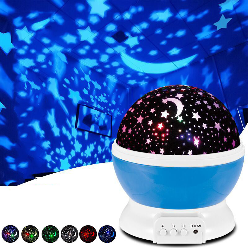 Projecteur LED rotatif produisant l’image d’un ciel étoilé, idéal pour la chambre d’un enfant - تنزوت