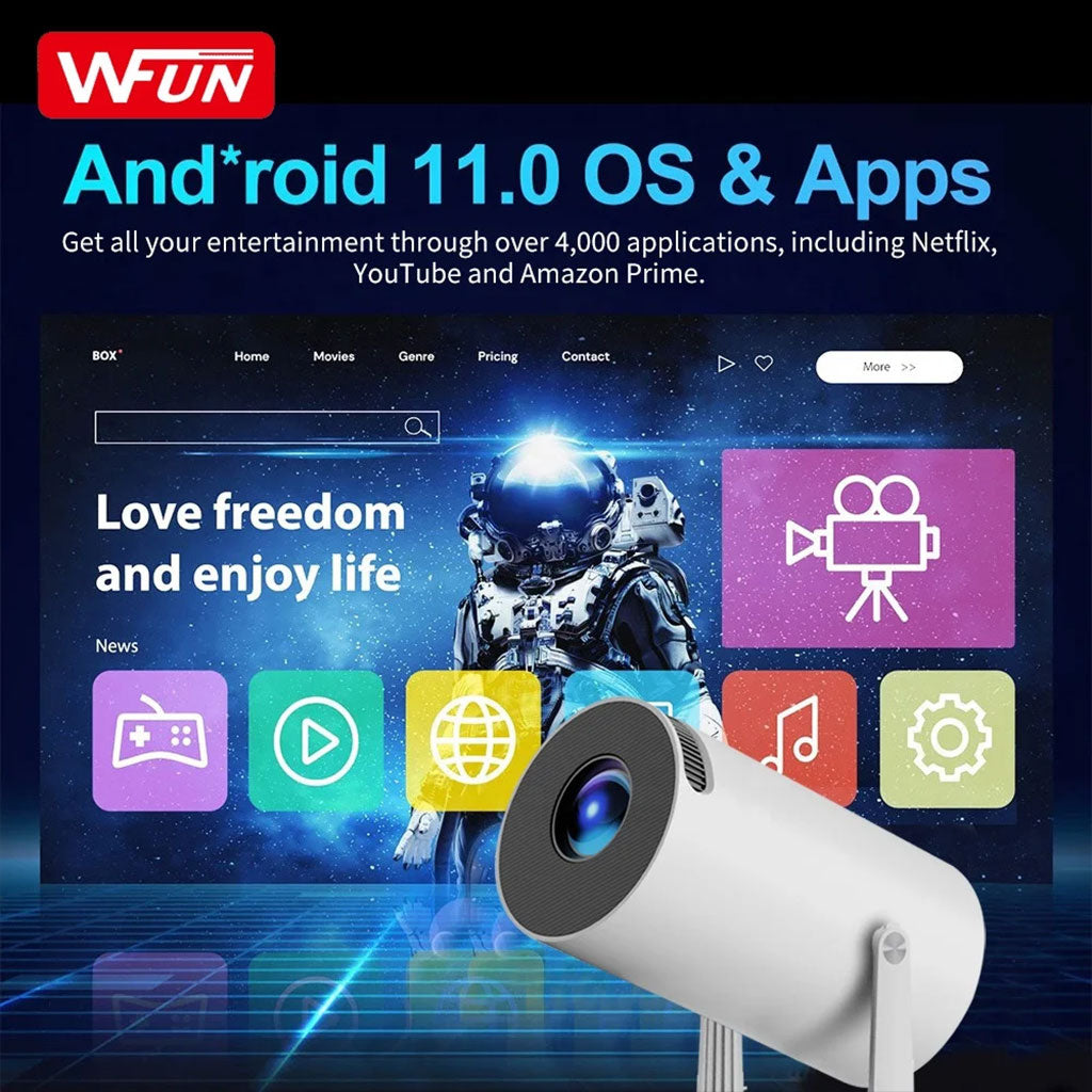 Projecteur de Jeux Intelligent a Haute Résolution avec Deux Manettes – مشغل ألعاب وجهاز عرض على الحائط تنزوت