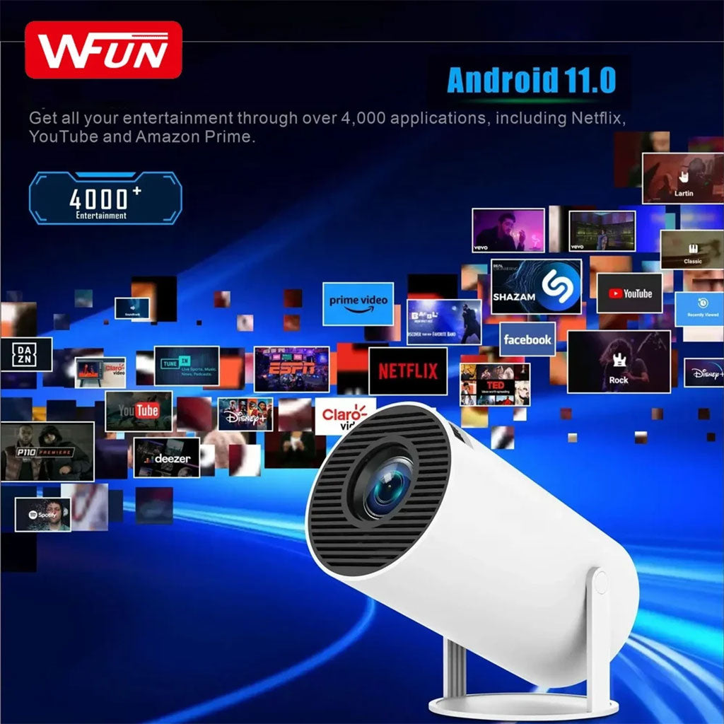 Projecteur de Jeux Intelligent a Haute Résolution avec Deux Manettes – مشغل ألعاب وجهاز عرض على الحائط تنزوت