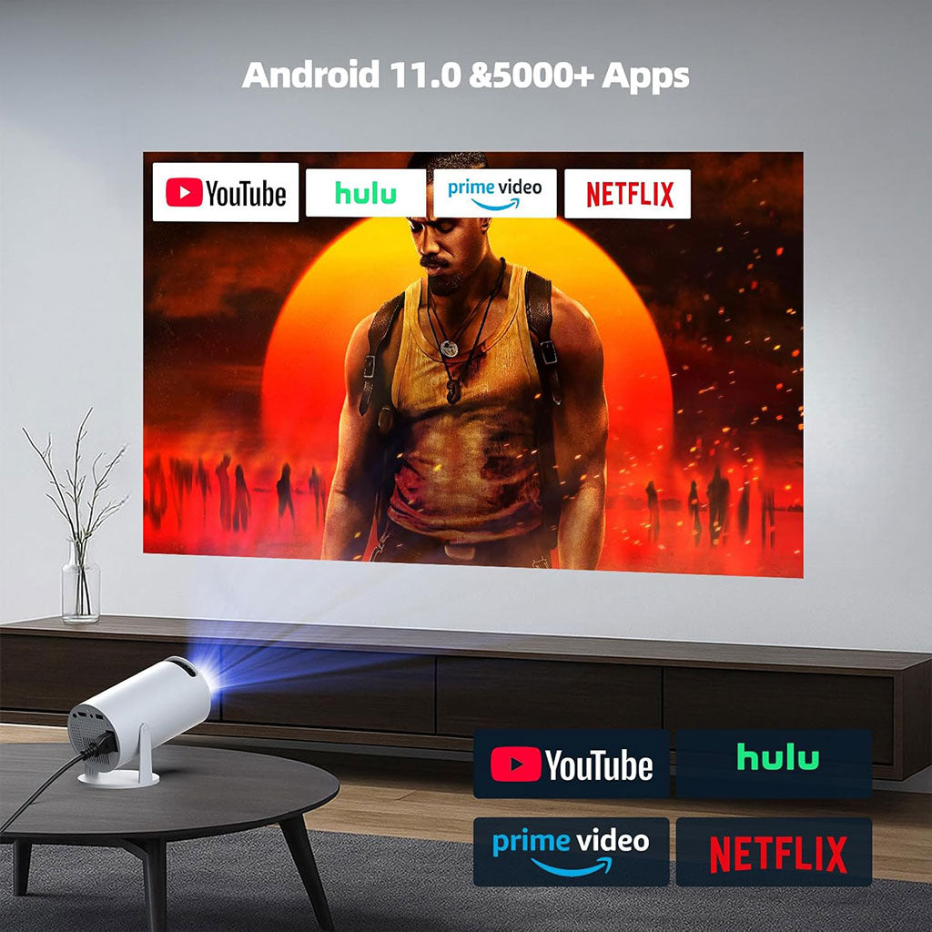 Projecteur de Jeux Intelligent a Haute Résolution avec Deux Manettes – مشغل ألعاب وجهاز عرض على الحائط تنزوت