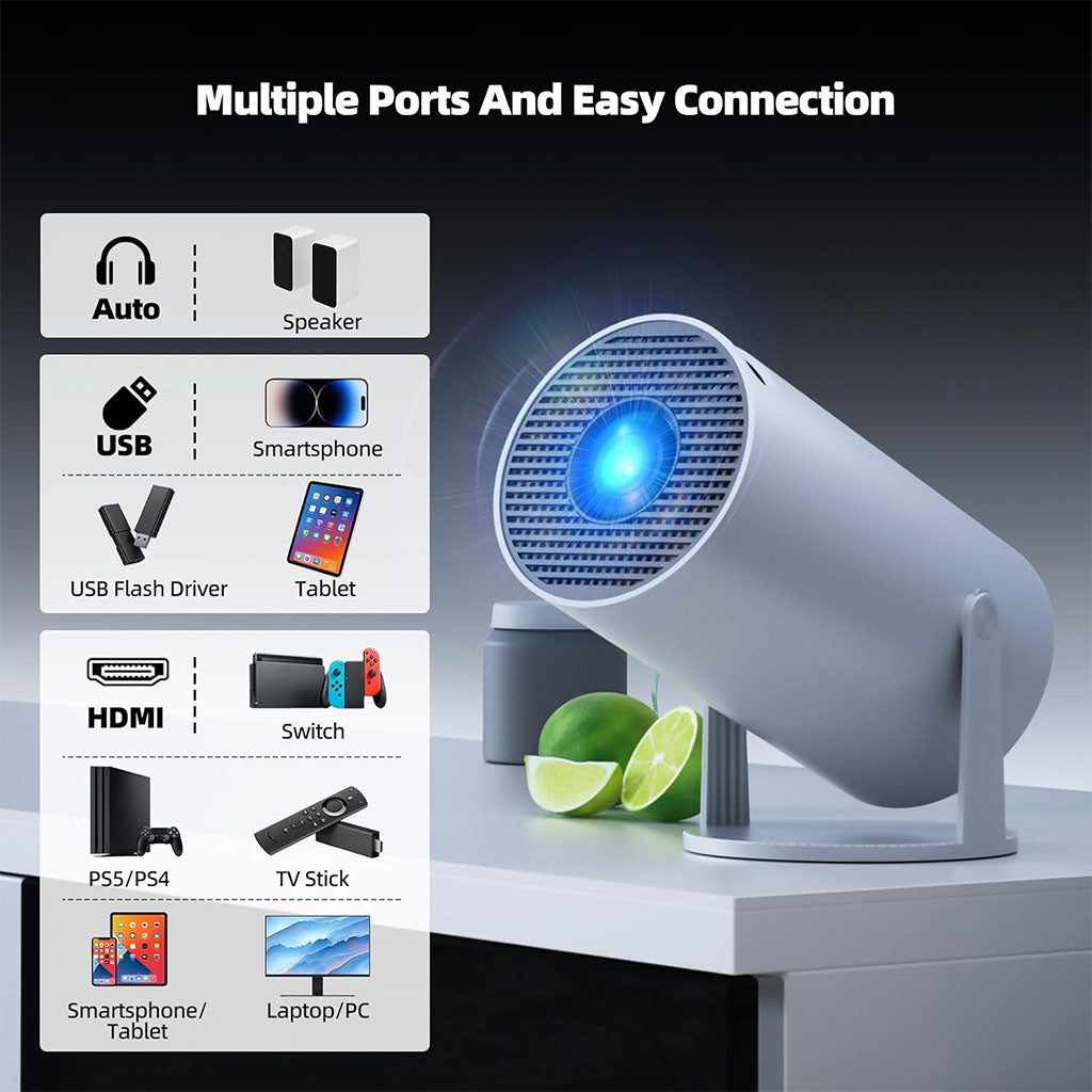 Projecteur de Jeux Intelligent a Haute Résolution avec Deux Manettes – مشغل ألعاب وجهاز عرض على الحائط تنزوت