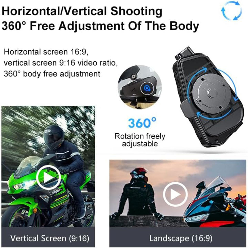 Oreillette Bluetooth pour Casque Moto avec Camera Full HD App Control – سماعات سائقي دراجة النارية مع كاميرة مدمجة تنزوت