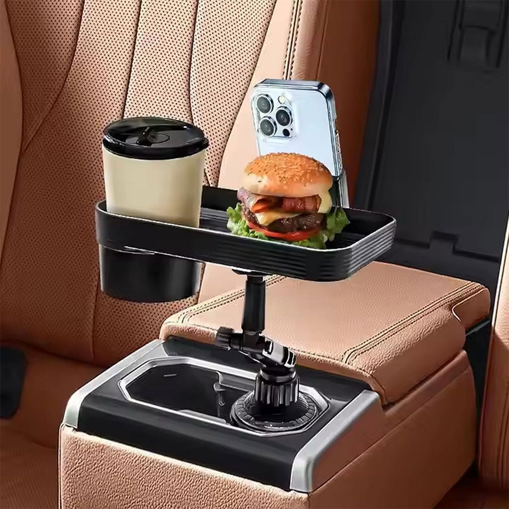 Plateau et Porte-Gobelet avec Support Téléphone pour Voiture – حامل مأكولات ومشروبات مع موضع للهاتف - تنزوت
