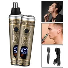 Ensemble de rasoir électrique pour hommes, tondeuse pour barbe et nez, chargeur USB, avec écran LCD تنزوت
