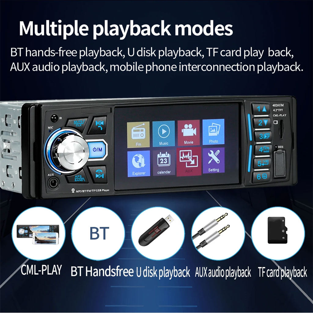 Autoradio MP5 4.1 Pouces FM Radio Ecran HD 4026UM – مشغل راديو السيارات - تنزوت