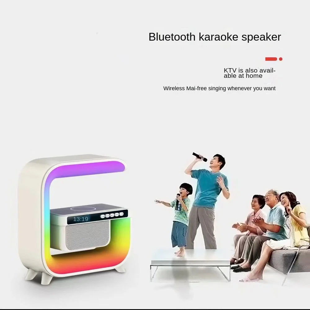 Réveil intelligente RGB type Big G Wireless Charger / Speaker Bluetooth 5.0 - منبه ذكي و شاحن لاسلكي ومكبر صوت بلوتوث XM-G3 - تنزوت