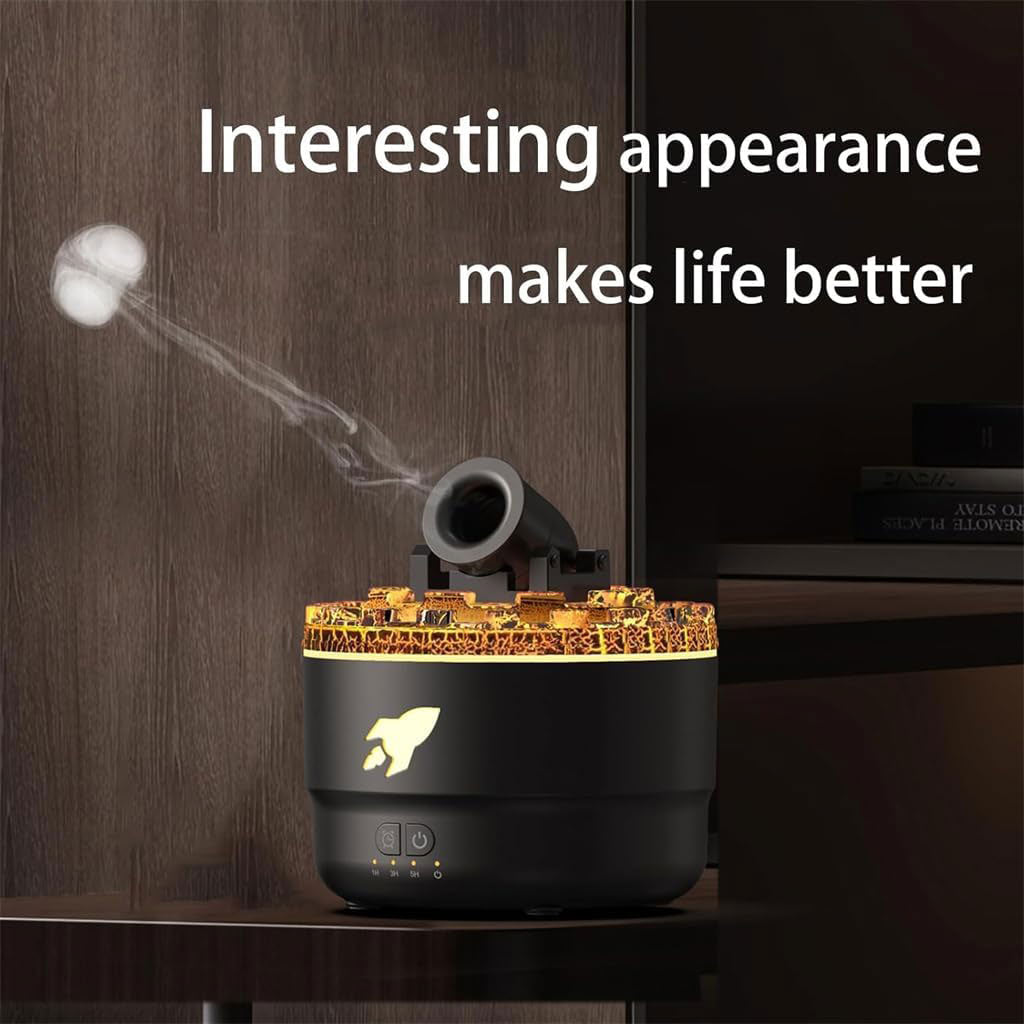 Humidificateur d’arôme à canon avec lumières LED colorées – معطر جو يضفي ديكور رائع في منزلك - تنزوت