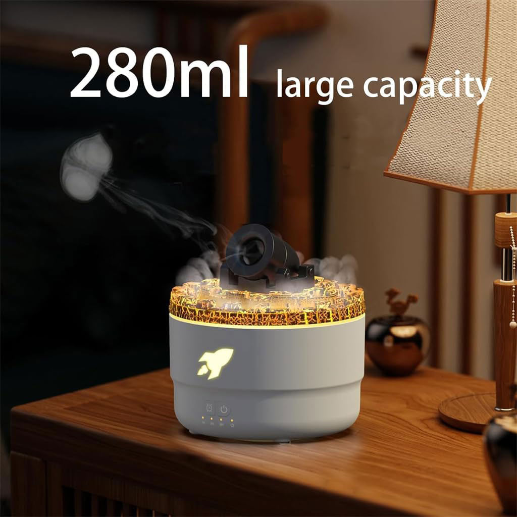 Humidificateur d’arôme à canon avec lumières LED colorées – معطر جو يضفي ديكور رائع في منزلك - تنزوت