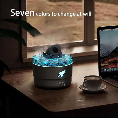 Humidificateur d’arôme à canon avec lumières LED colorées – معطر جو يضفي ديكور رائع في منزلك - تنزوت