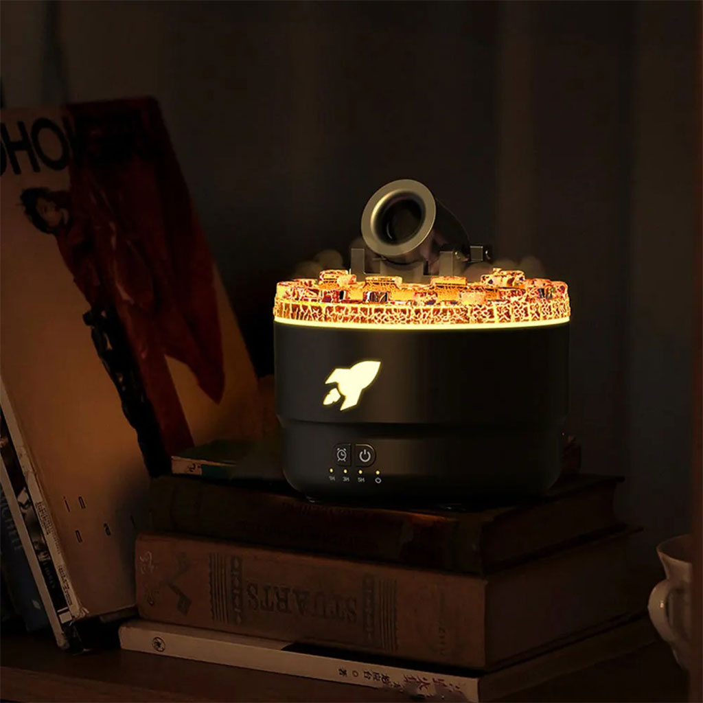 Humidificateur d’arôme à canon avec lumières LED colorées – معطر جو يضفي ديكور رائع في منزلك - تنزوت