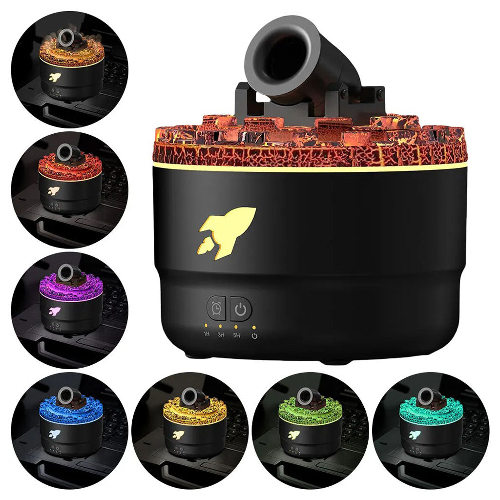 Humidificateur d’arôme à canon avec lumières LED colorées – معطر جو يضفي ديكور رائع في منزلك - تنزوت