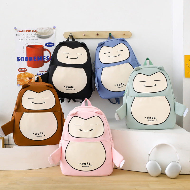 Ensemble de Sacs Snorlax 3Pcs Design Kawaii Bleu – حقيبة مدرسية 3 قطع لون أزرق تنزوت