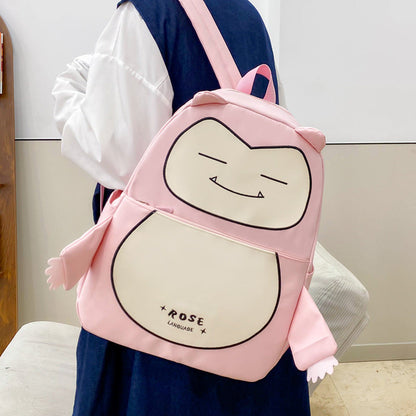 Ensemble de Sacs Snorlax 3Pcs Design Kawaii Rose- حقيبة مدرسية 3 قطع لون وردي تنزوت