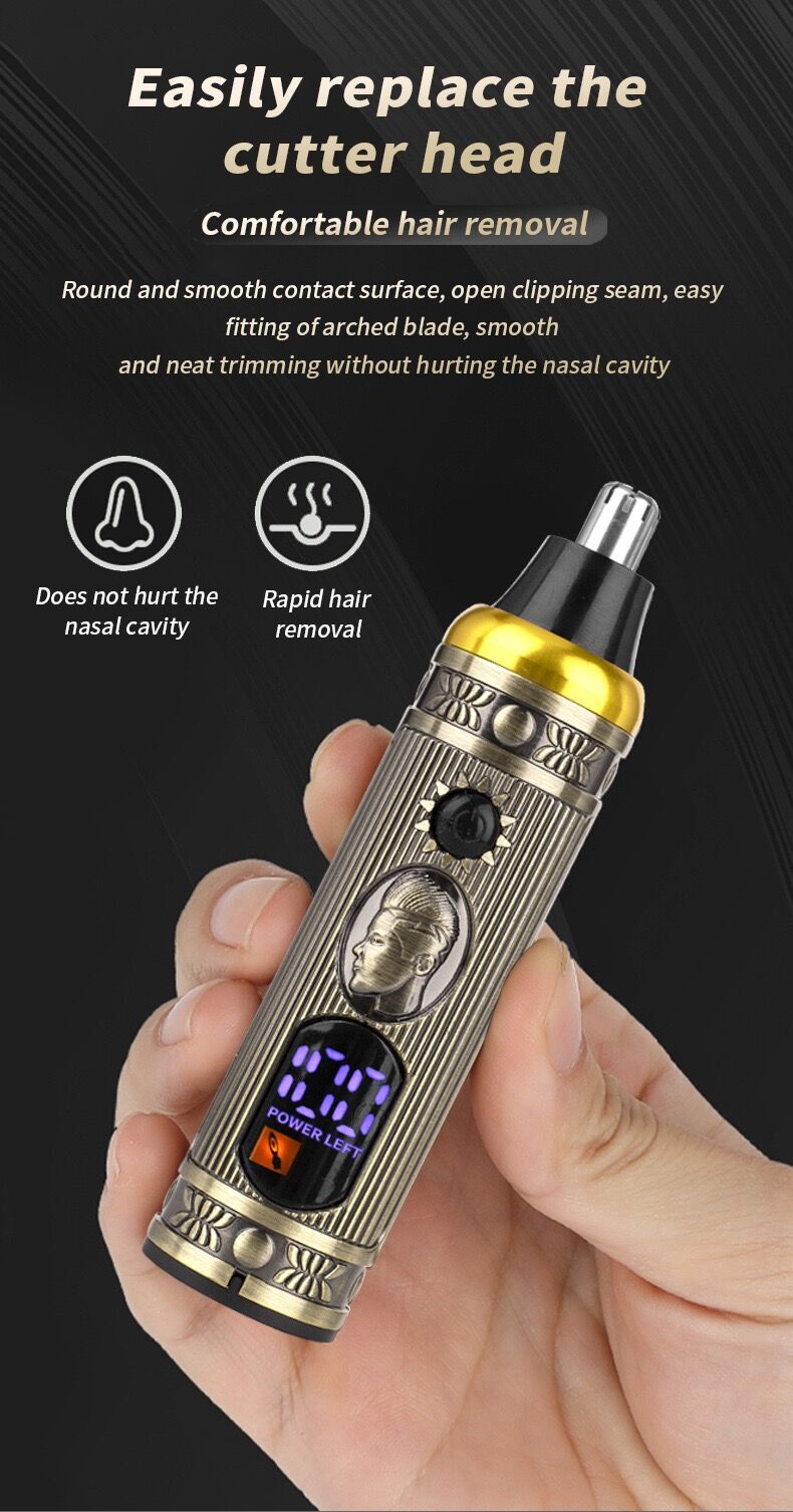 Ensemble de rasoir électrique pour hommes, tondeuse pour barbe et nez, chargeur USB, avec écran LCD تنزوت