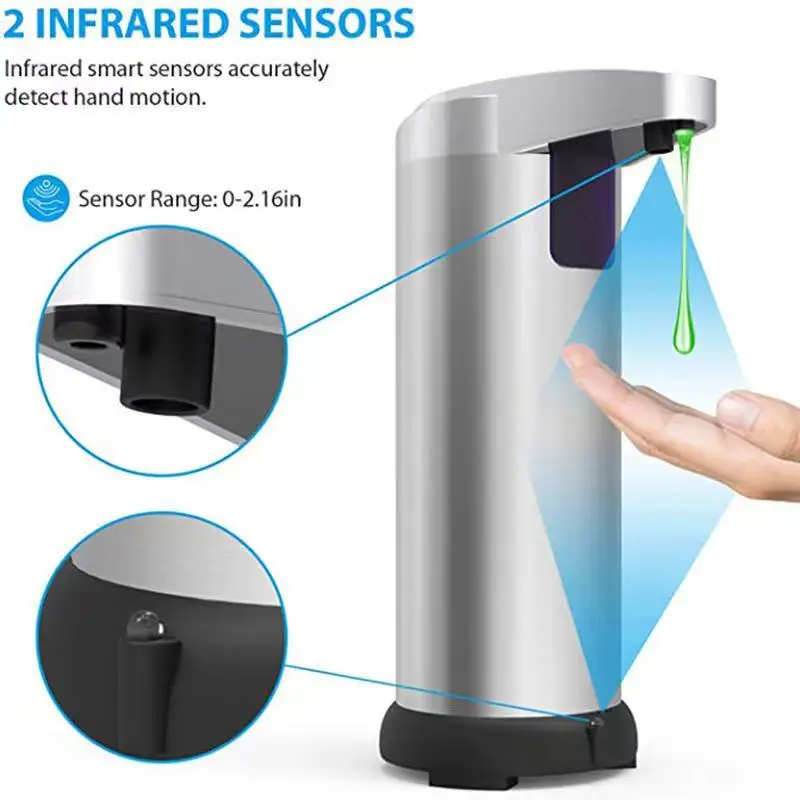 Distributeur automatique de savon liquide avec capteur infrarouge intelligent 250 ML تنزوت