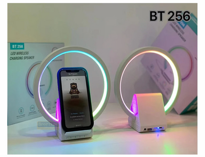Lampe de chevet avec chargeur sans fil, haut-parleurs Bluetooth rechargeables support de charge rapide, 15W BT-256 - تنزوت