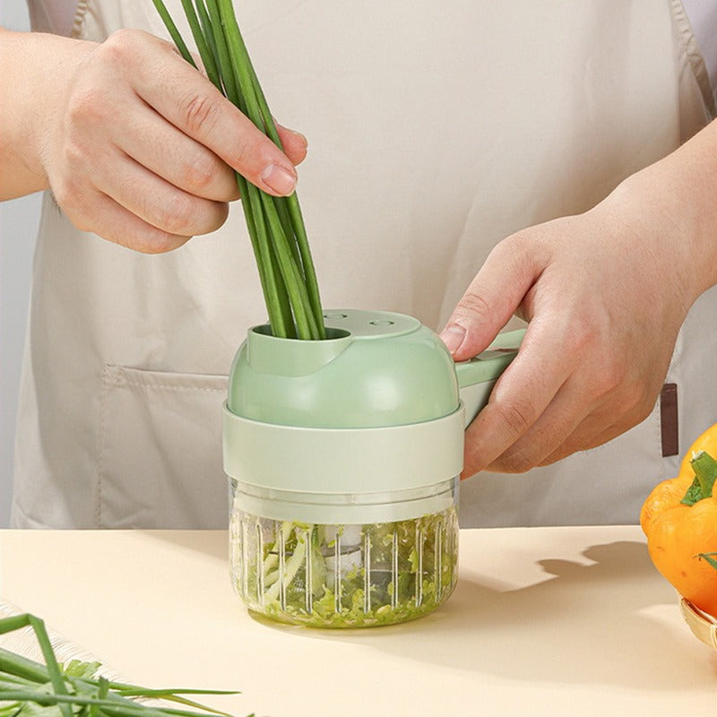Set de coupe-légumes électrique portable 4 en 1 Chargement USB تنزوت