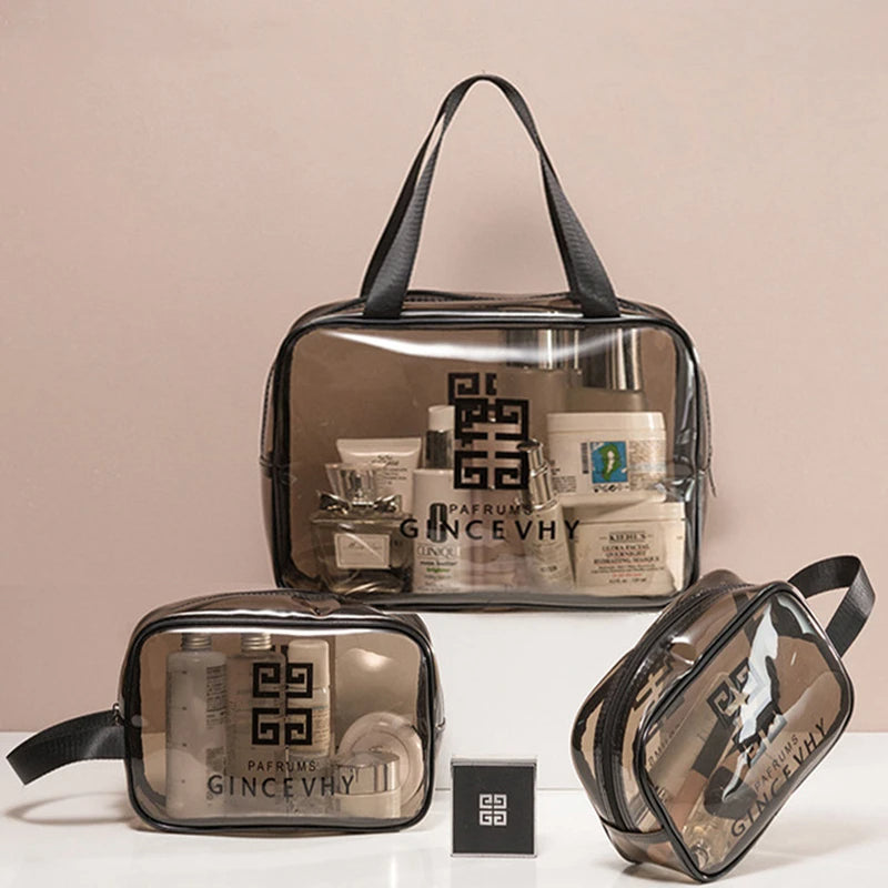 Pack 3 Pcs Sacs de toillete trousse à cosmétiques, trousse de maquillage, trousse de toilette étanche V2 تنزوت