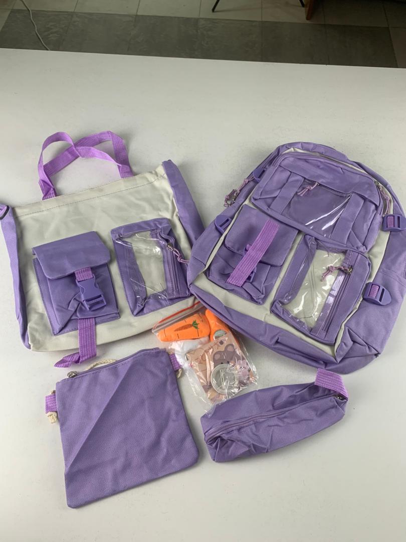 Ensemble-de-sacs-d-cole-Kawai-pour-adolescents-4Pcs-Avec-Accessoires-Mauve-محفظة-4-قطع-كاواي-مع-أكسسوارات-بنفسجي.png