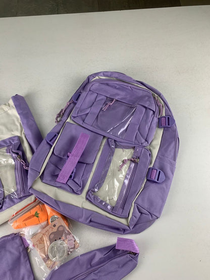 Ensemble-de-sacs-d-cole-Kawai-pour-adolescents-4Pcs-Avec-Accessoires-Mauve-محفظة-4-قطع-كاواي-مع-أكسسوارات-بنفسجي.png