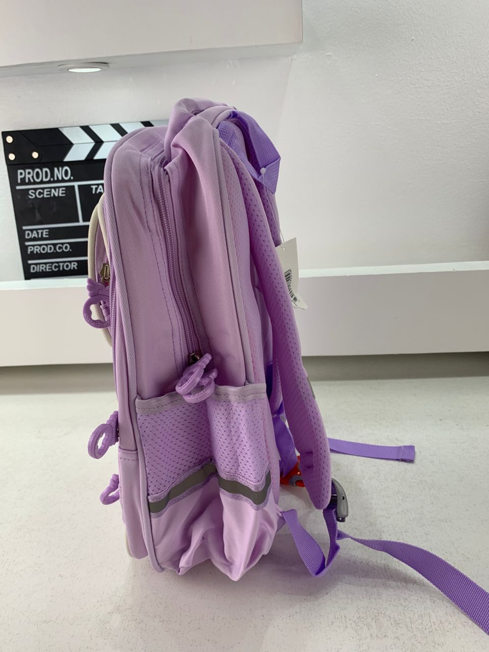 Sac à Dos Enfant Ludique avec Plusieurs Compartiment et un Peluche LM-5122 Mauve – حقيبة ظهر للأطفال بنفسجي تنزوت