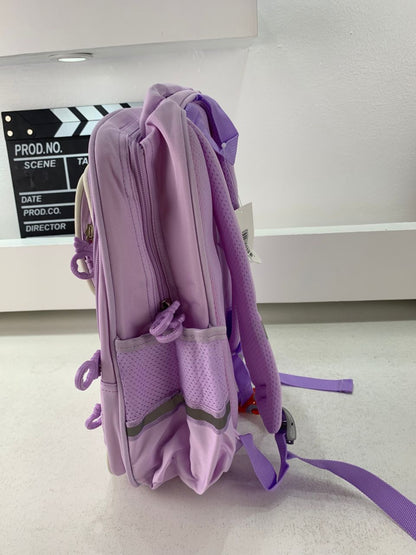 Sac à Dos Enfant Ludique avec Plusieurs Compartiment et un Peluche LM-5122 Mauve – حقيبة ظهر للأطفال بنفسجي تنزوت