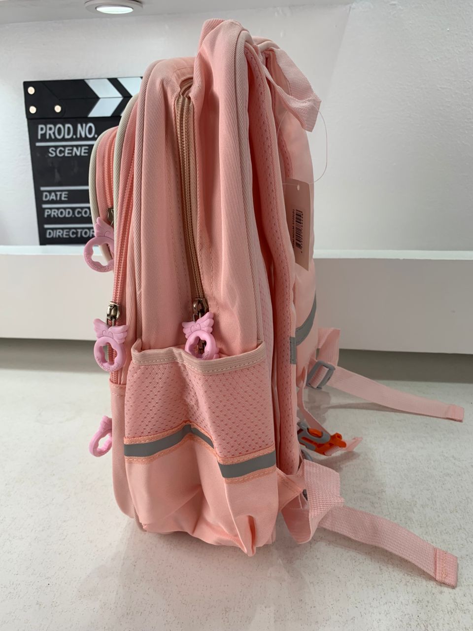 Sac à Dos Enfant Ludique avec Plusieurs Compartiment et un Peluche LM-5122 Rose – حقيبة ظهر للأطفال وردي تنزوت