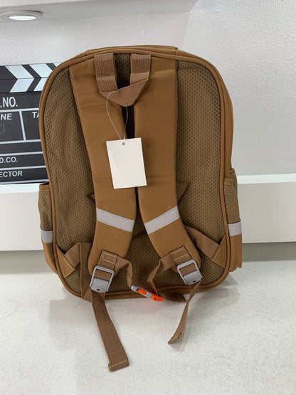 Sac à Dos Enfant Ludique avec Plusieurs Compartiment et un Peluche LM-5122 Marron – حقيبة ظهر للأطفال بني تنزوت